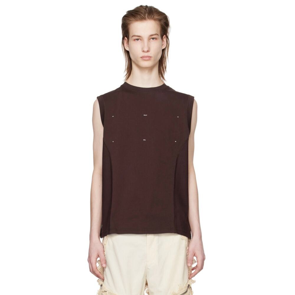 HELIOT EMIL Burgundy Ecdysis Tank Top size S